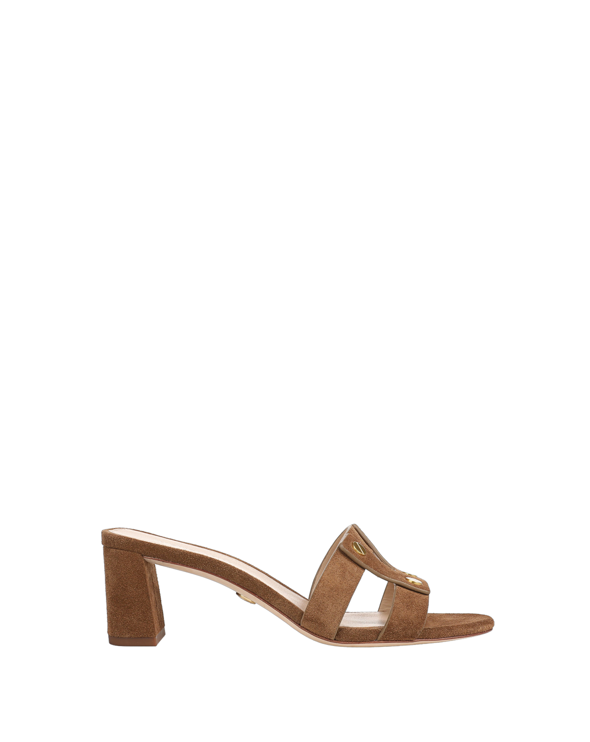Veronica Beard | Via Suede Heeled Sandal in Brown Chestnut Chestnut