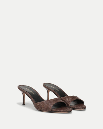 Veronica Beard | Tia Raffia Sandal in Brown Espresso Espresso