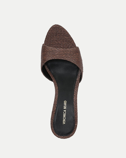 Veronica Beard | Tia Raffia Sandal in Brown Espresso Espresso