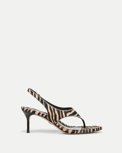 Veronica Beard | Talon Calf Hair Slingback Sandal in Ziger Zebra Print Ziger