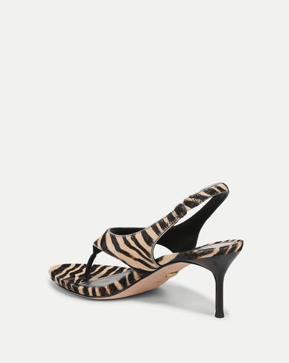 Veronica Beard | Talon Calf Hair Slingback Sandal in Ziger Zebra Print Ziger
