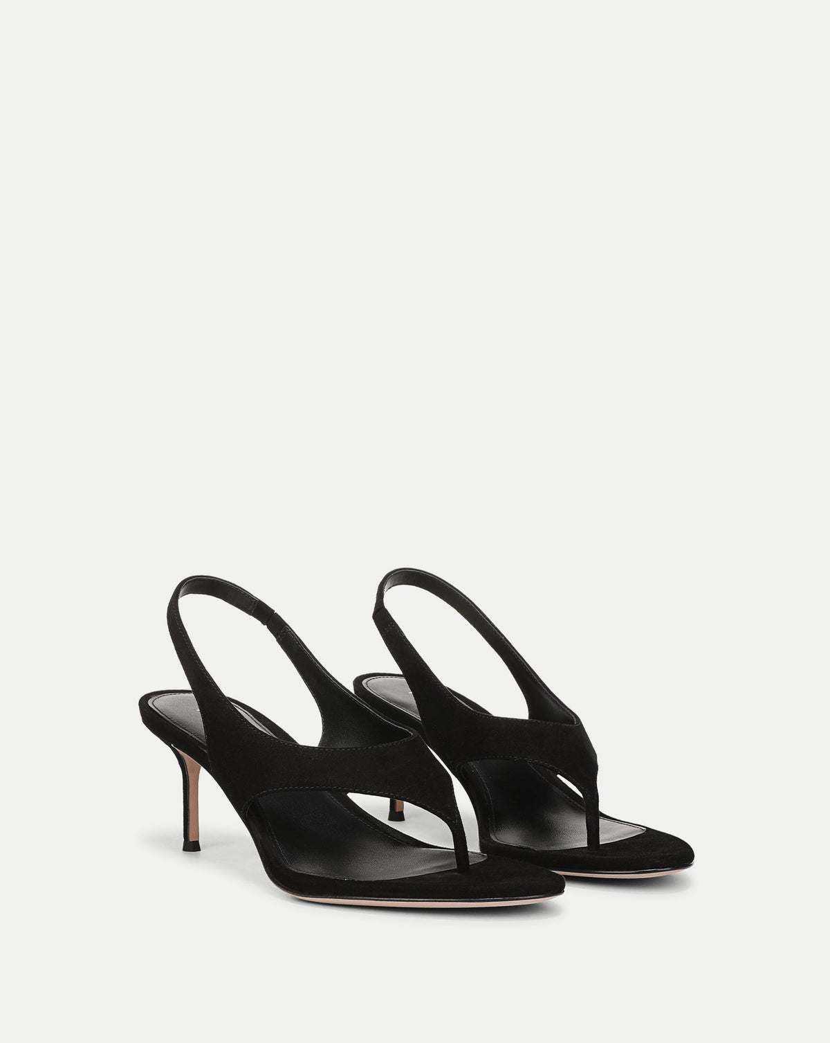 Veronica Beard | Talon Suede Slingback Heeled Sandals in Black Black