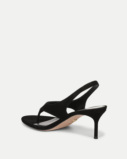 Veronica Beard | Talon Suede Slingback Heeled Sandals in Black Black