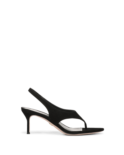 Veronica Beard | Talon Suede Slingback Heeled Sandals in Black Black