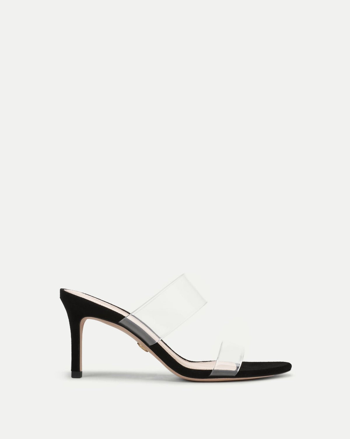 Veronica Beard | Asha Mid-Heel Sandal in Clear/Black Clear/Black