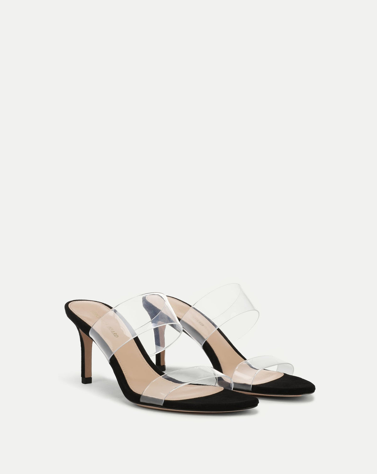 Veronica Beard | Asha Mid-Heel Sandal in Clear/Black Clear/Black