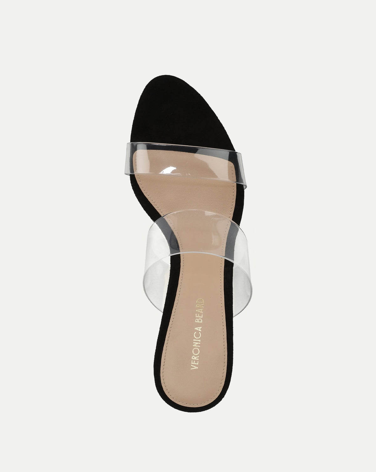 Veronica Beard | Asha Mid-Heel Sandal in Clear/Black Clear/Black