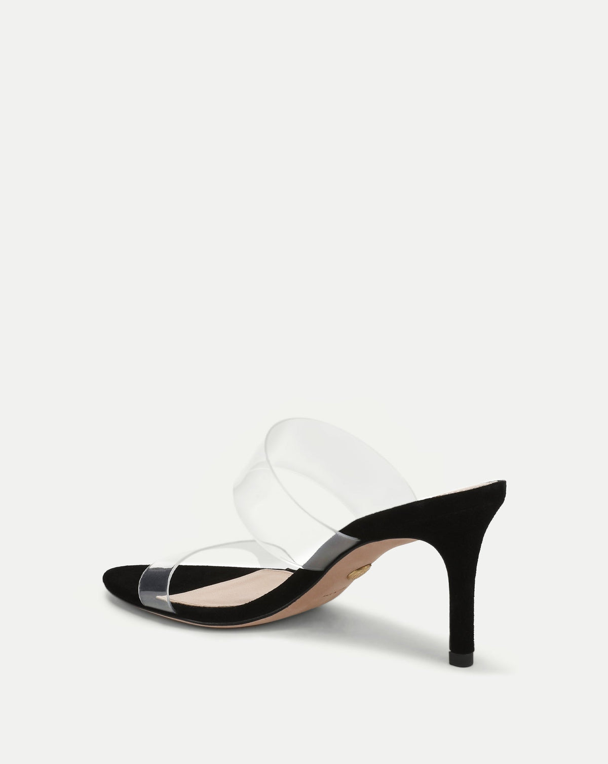 Veronica Beard | Asha Mid-Heel Sandal in Clear/Black Clear/Black