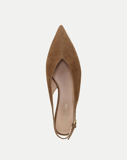 Veronica Beard | Pamela Slingback Heel in Brown Suede Chestnut Chestnut