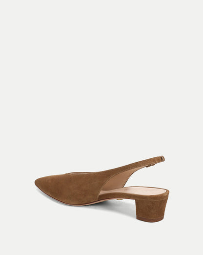 Veronica Beard | Pamela Slingback Heel in Brown Suede Chestnut Chestnut