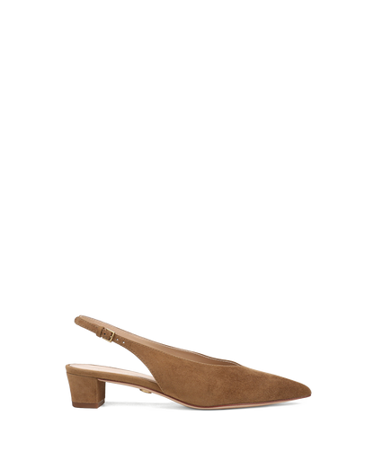 Veronica Beard | Pamela Slingback Heel in Brown Suede Chestnut Chestnut