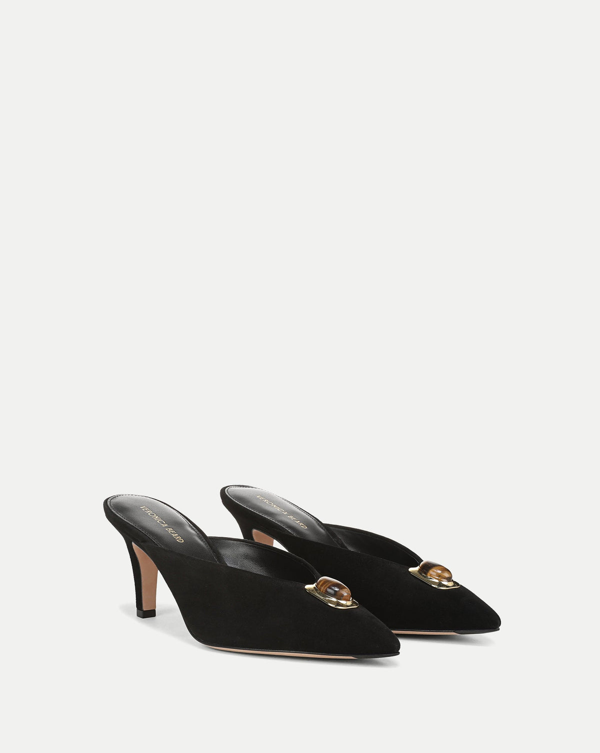 Veronica Beard | Rochelle Cabochon Mule in Black Suede Black