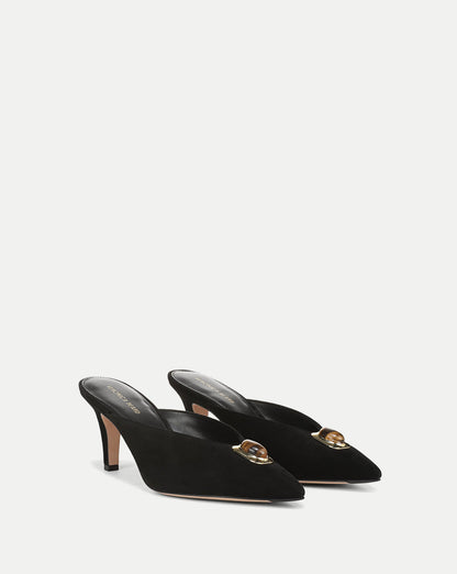 Veronica Beard | Rochelle Cabochon Mule in Black Suede Black