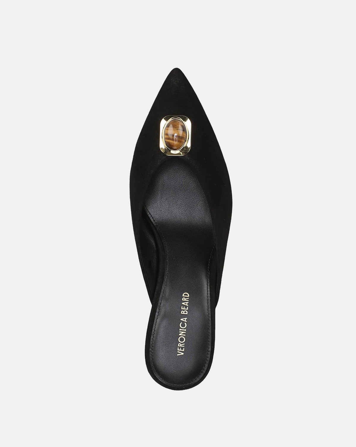Veronica Beard | Rochelle Cabochon Mule in Black Suede Black