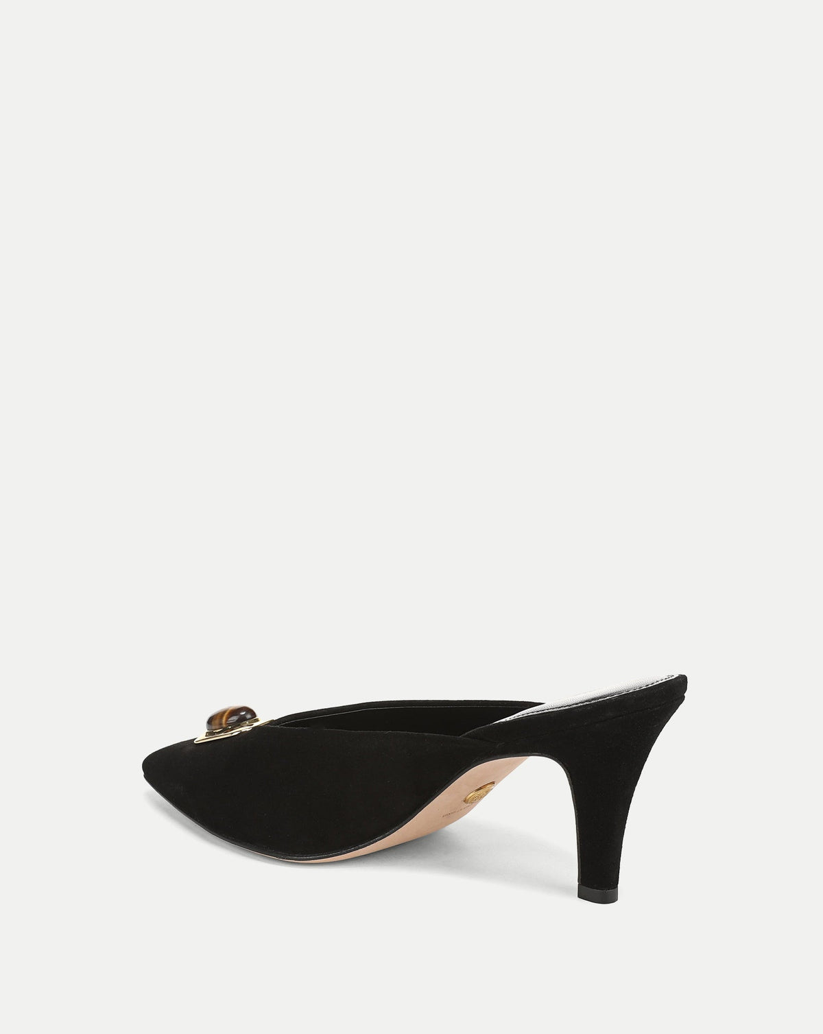 Veronica Beard | Rochelle Cabochon Mule in Black Suede Black
