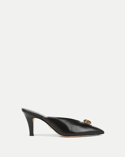 Veronica Beard | Rochelle Cabochon Mule in Black Leather Black
