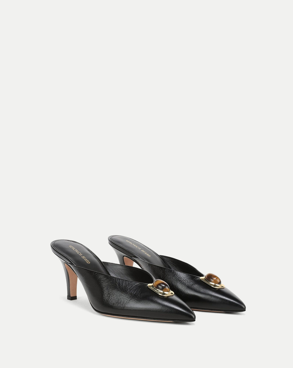 Veronica Beard | Rochelle Cabochon Mule in Black Leather Black