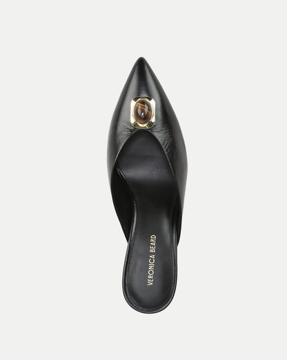 Veronica Beard | Rochelle Cabochon Mule in Black Leather Black