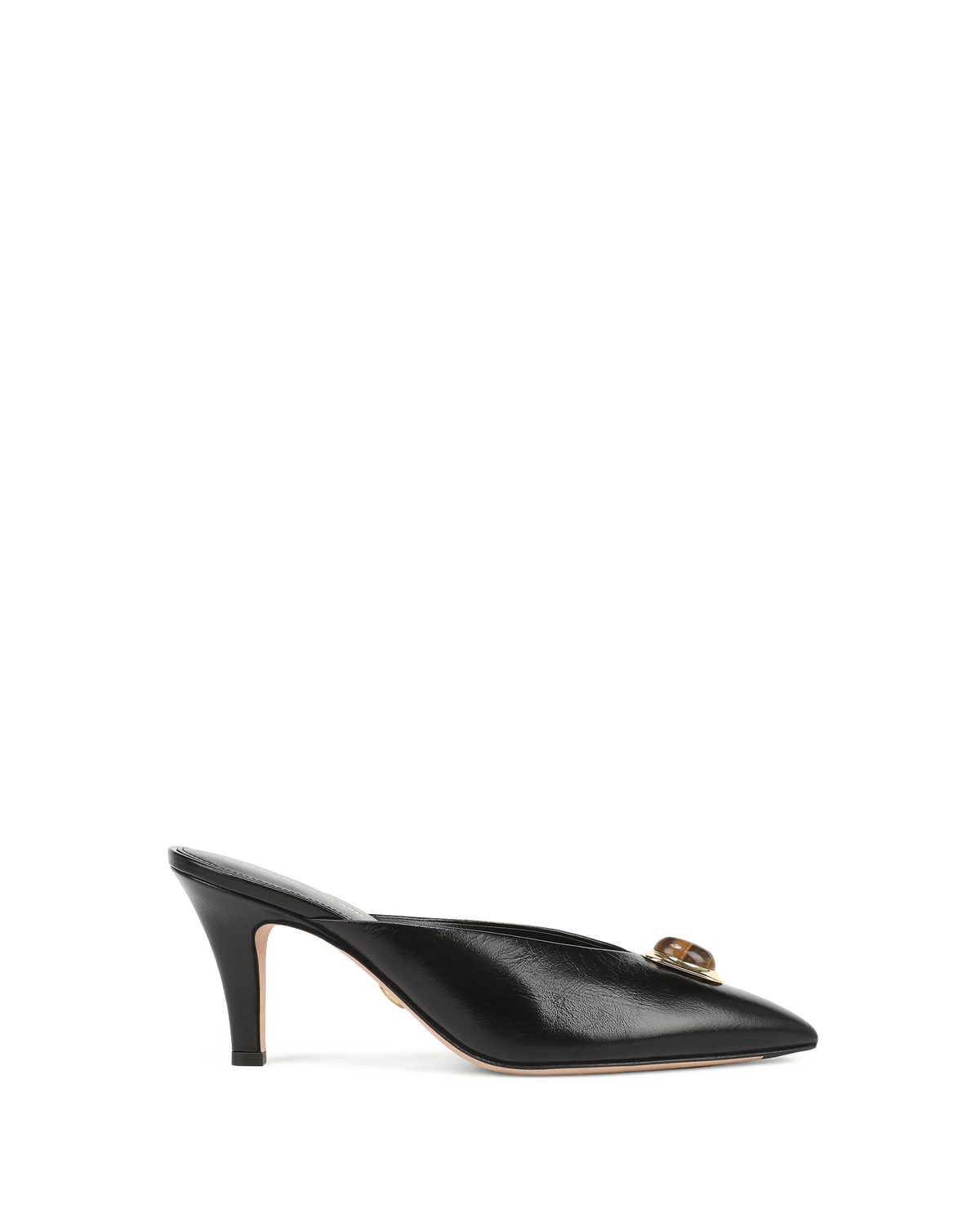 Veronica Beard | Rochelle Cabochon Mule in Black Leather Black
