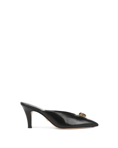 Veronica Beard | Rochelle Cabochon Mule in Black Leather Black