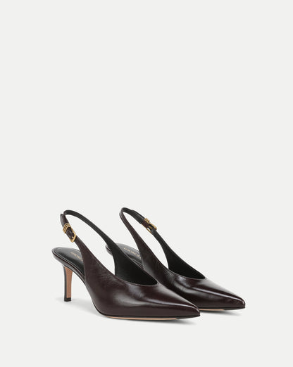 Veronica Beard | Luciana Slingback Heel in Burgundy Leather Burgundy