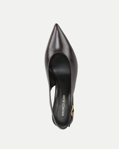 Veronica Beard | Luciana Slingback Heel in Burgundy Leather Burgundy