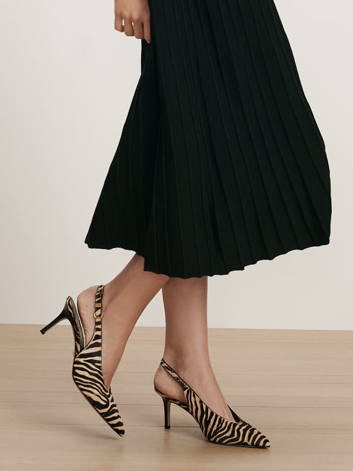 Veronica Beard | Luciana Slingback Heel in Zebra Print Ziger
