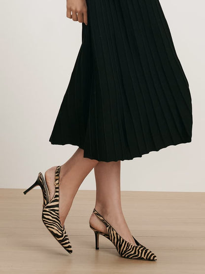 Veronica Beard | Luciana Slingback Heel in Zebra Print Ziger