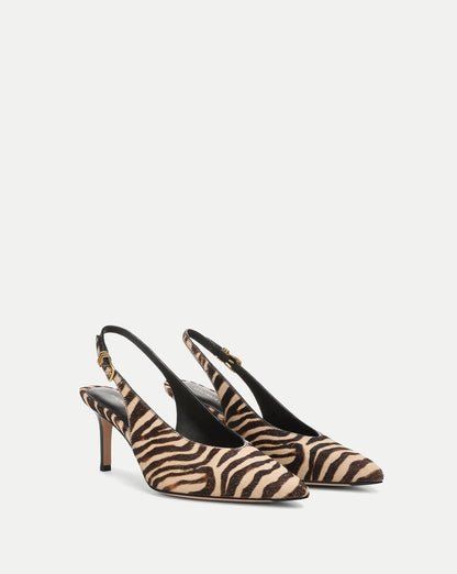 Veronica Beard | Luciana Slingback Heel in Zebra Print Ziger