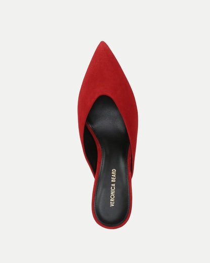 Veronica Beard | Rochelle Suede Mule in Red Crimson