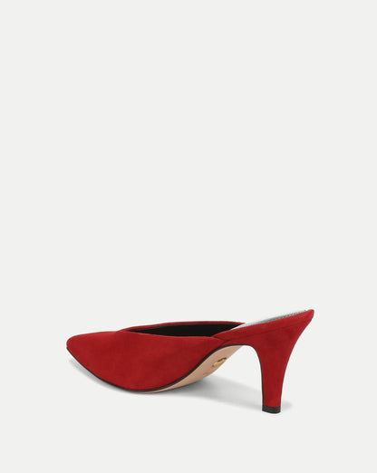 Veronica Beard | Rochelle Suede Mule in Red Crimson