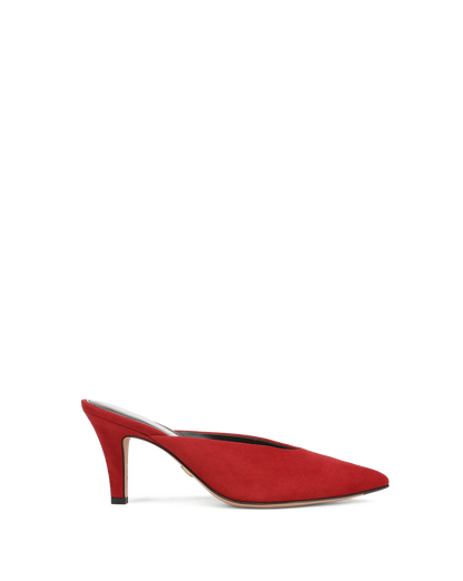 Veronica Beard | Rochelle Suede Mule in Red Crimson