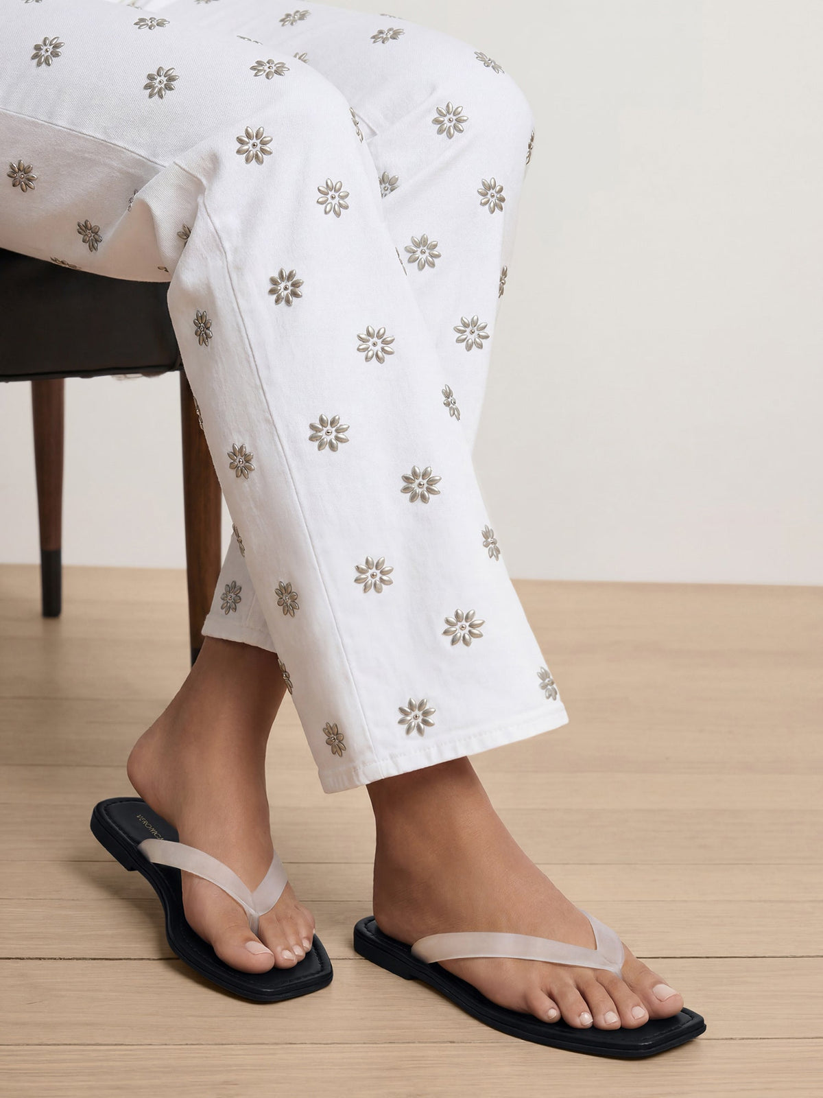 Veronica Beard | Clea Jelly Flip-Flop Sandal in White Coconut