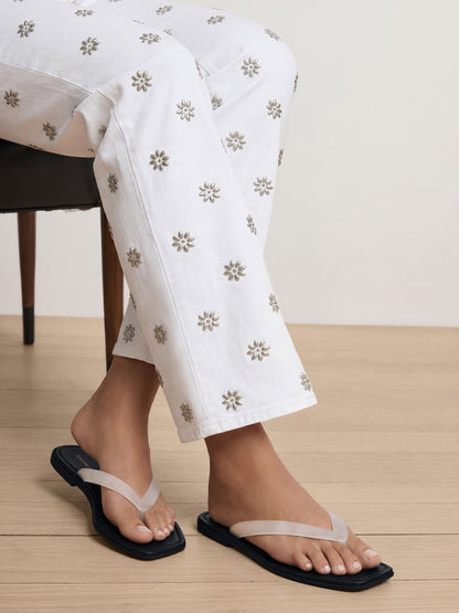 Veronica Beard | Clea Jelly Flip-Flop Sandal in White Coconut