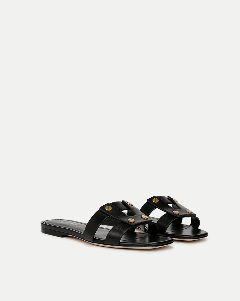 Veronica Beard | Via Slide Sandal in Black Black