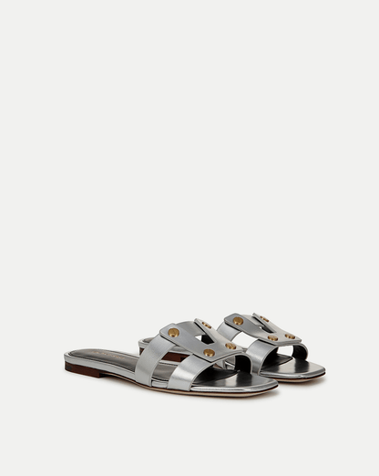 Veronica Beard | Via Slide Sandal in Silver Silver