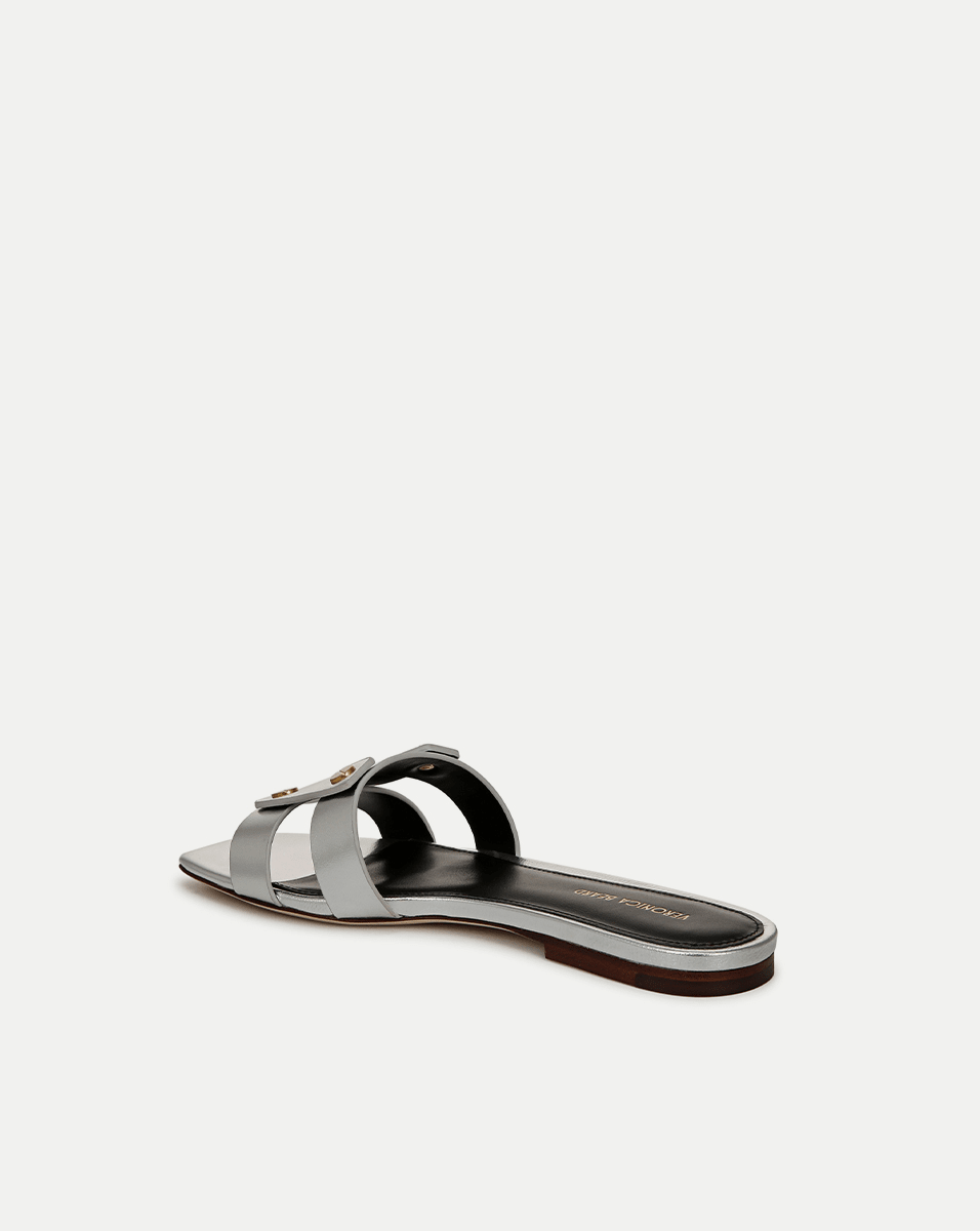 Veronica Beard | Via Slide Sandal in Silver Silver