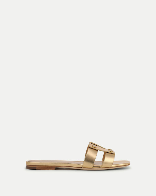 Veronica Beard | Via Slide Sandal in Pale Gold Pale Gold