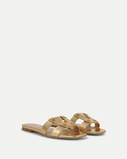 Veronica Beard | Via Slide Sandal in Pale Gold Pale Gold
