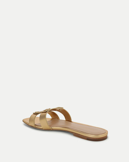 Veronica Beard | Via Slide Sandal in Pale Gold Pale Gold