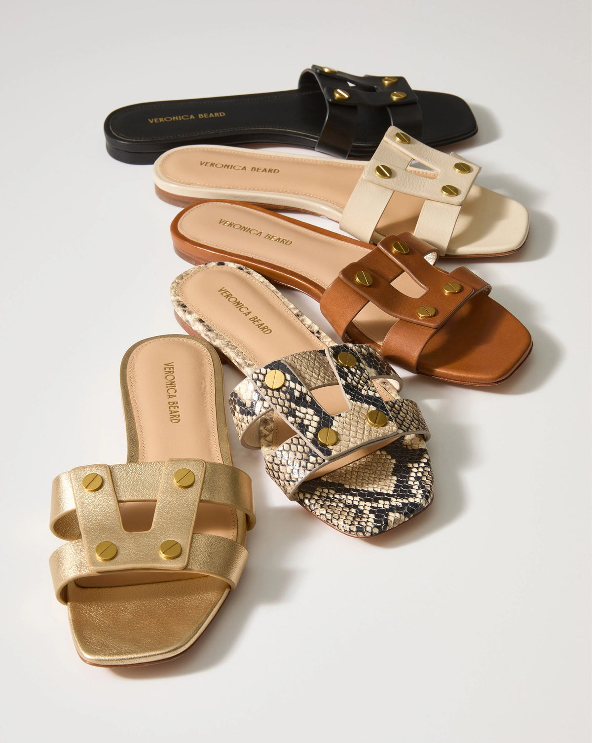 Veronica Beard | Via Slide Sandal in Pale Gold Pale Gold