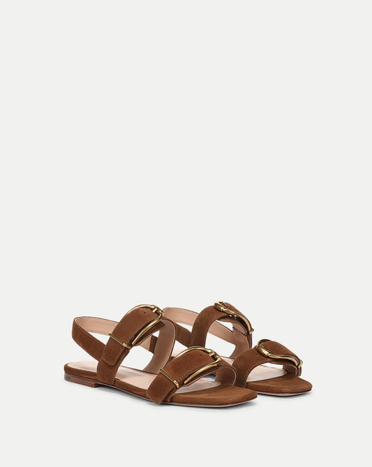 Veronica Beard | Maglio Suede Sandal in Chestnut Brown Chestnut
