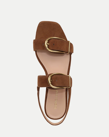 Veronica Beard | Maglio Suede Sandal in Chestnut Brown Chestnut