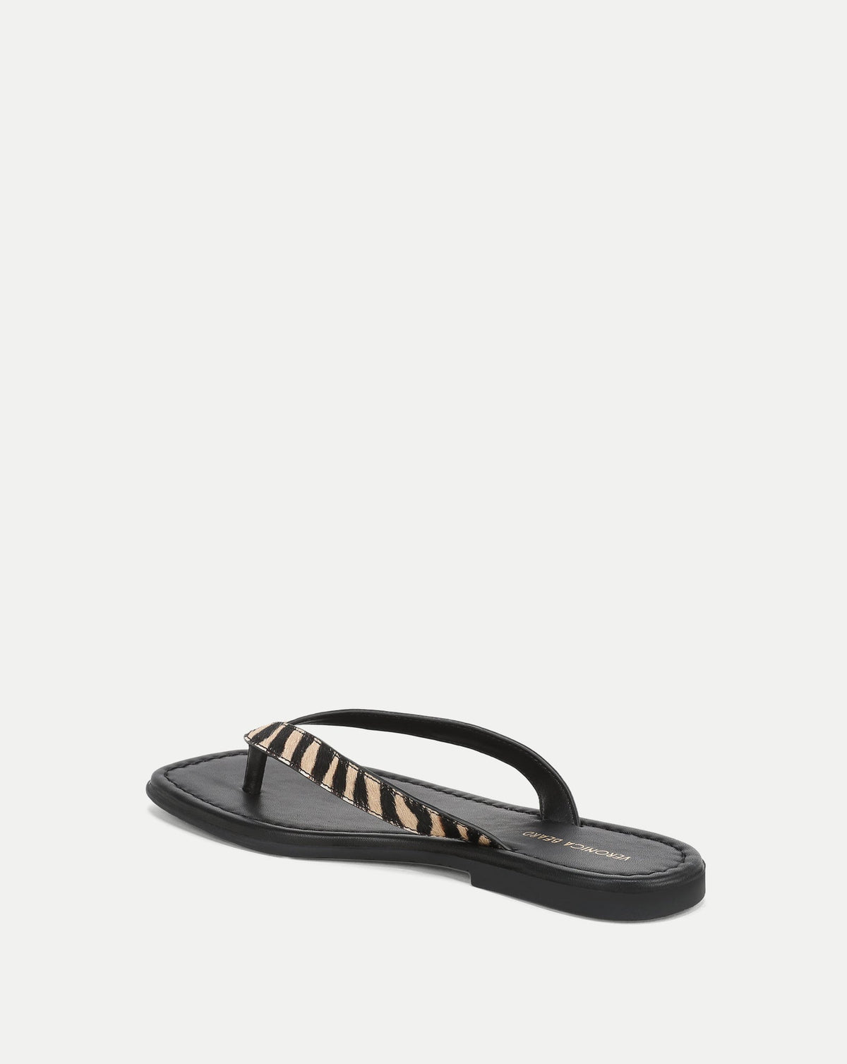 Veronica Beard | Clea Calf Hair Flip-Flop Sandal in Zebra Ziger