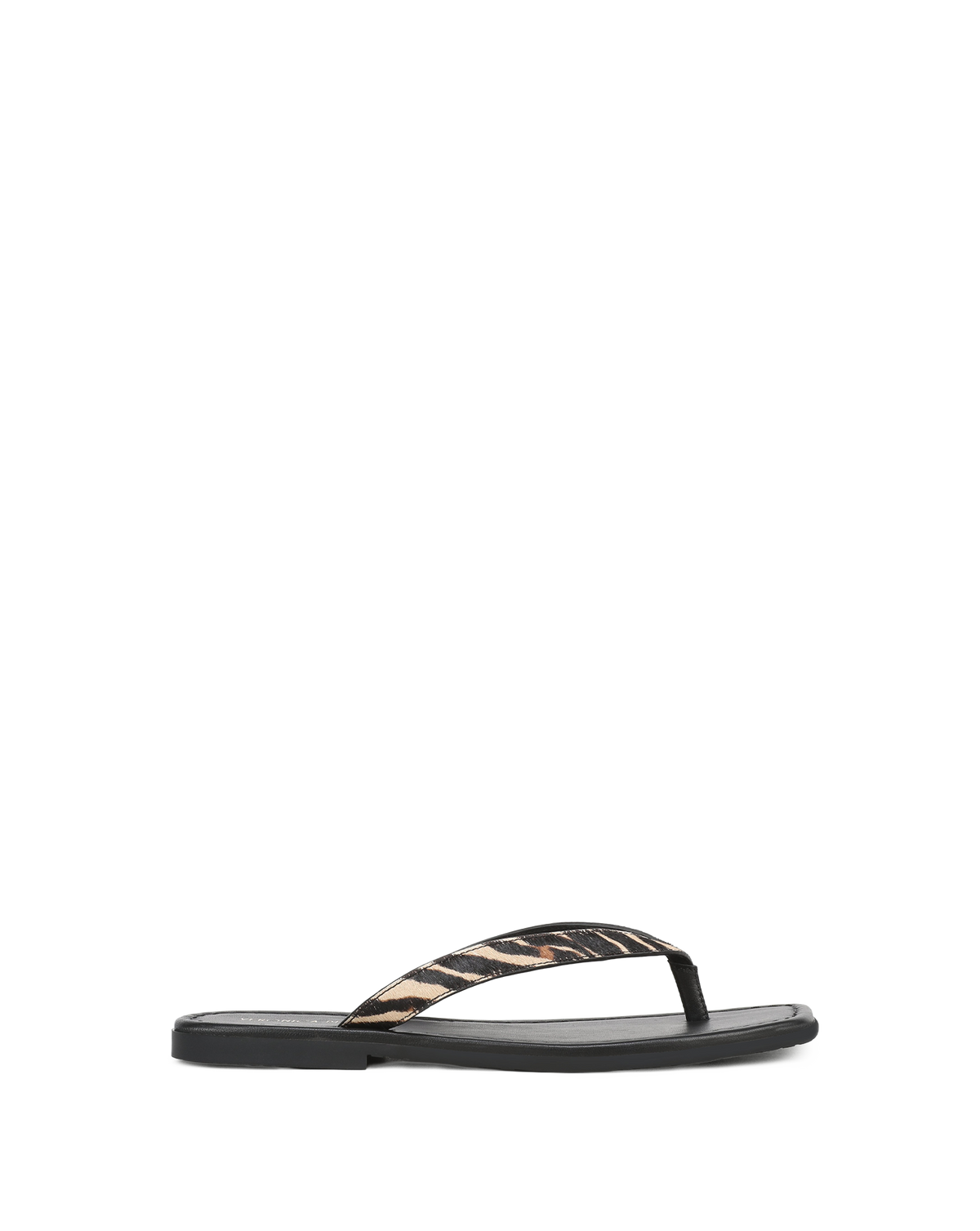 Veronica Beard | Clea Calf Hair Flip-Flop Sandal in Zebra Ziger