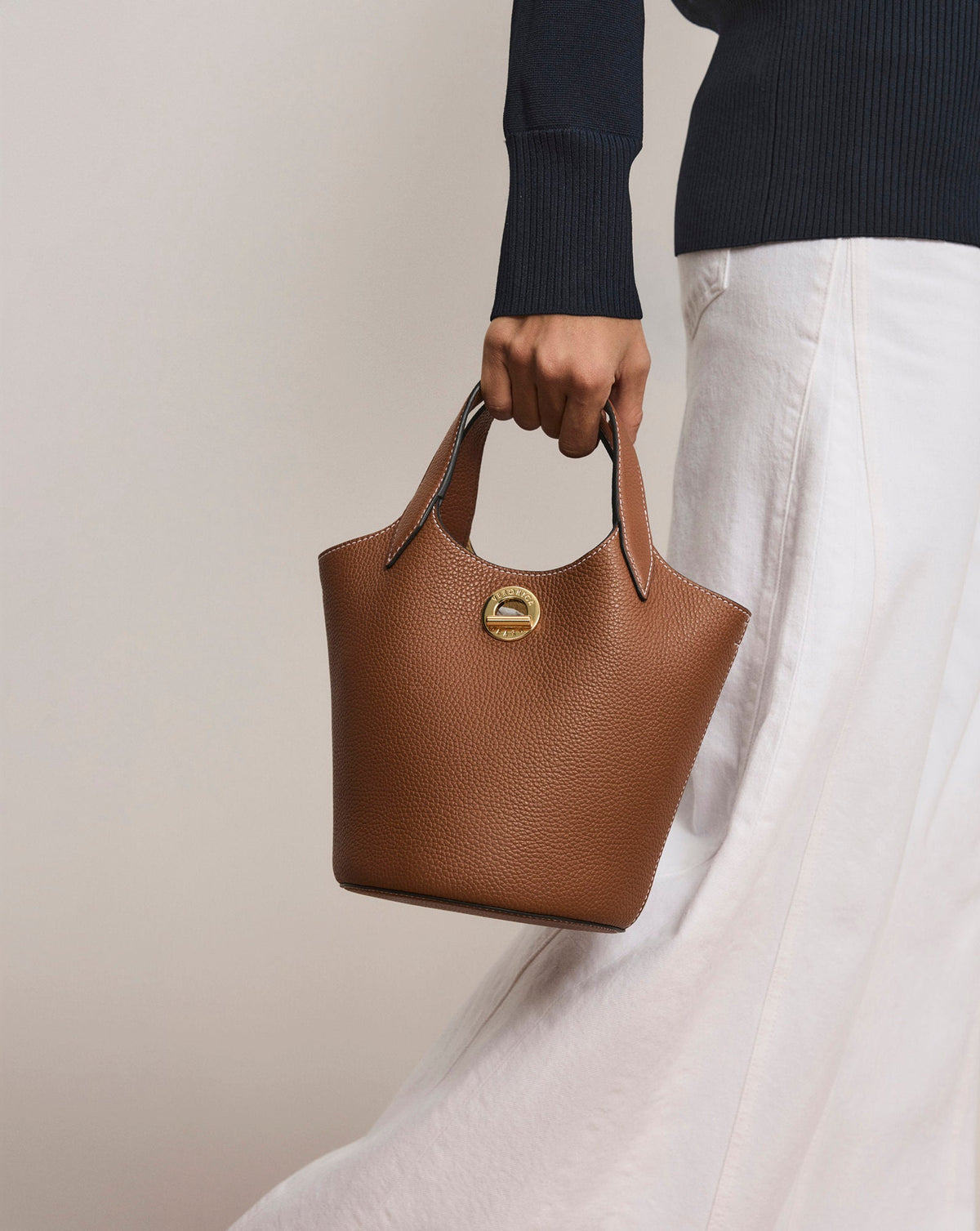 Veronica Beard | Anchor Top-Handle Bag in Tan Leather Hazelwood Hazelwood