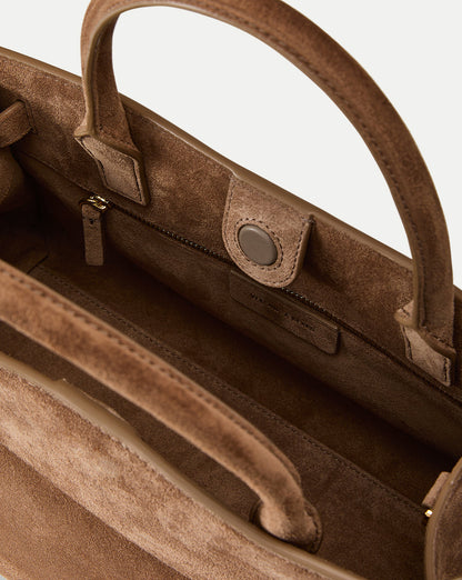 Veronica Beard | Veronica Beard Suede Dash Bag in Brown Bark Bark