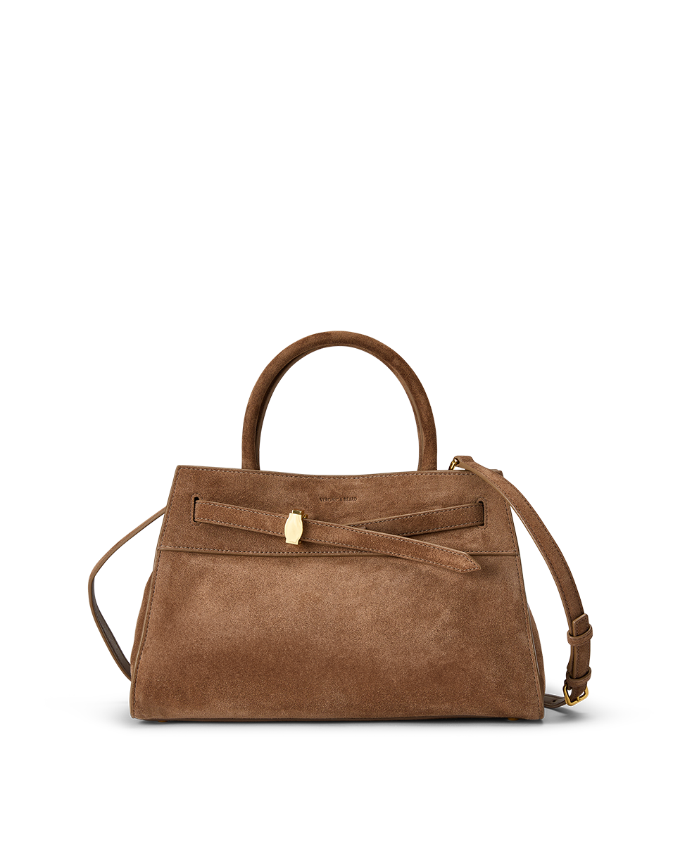 Veronica Beard | Veronica Beard Suede Dash Bag in Brown Bark Bark