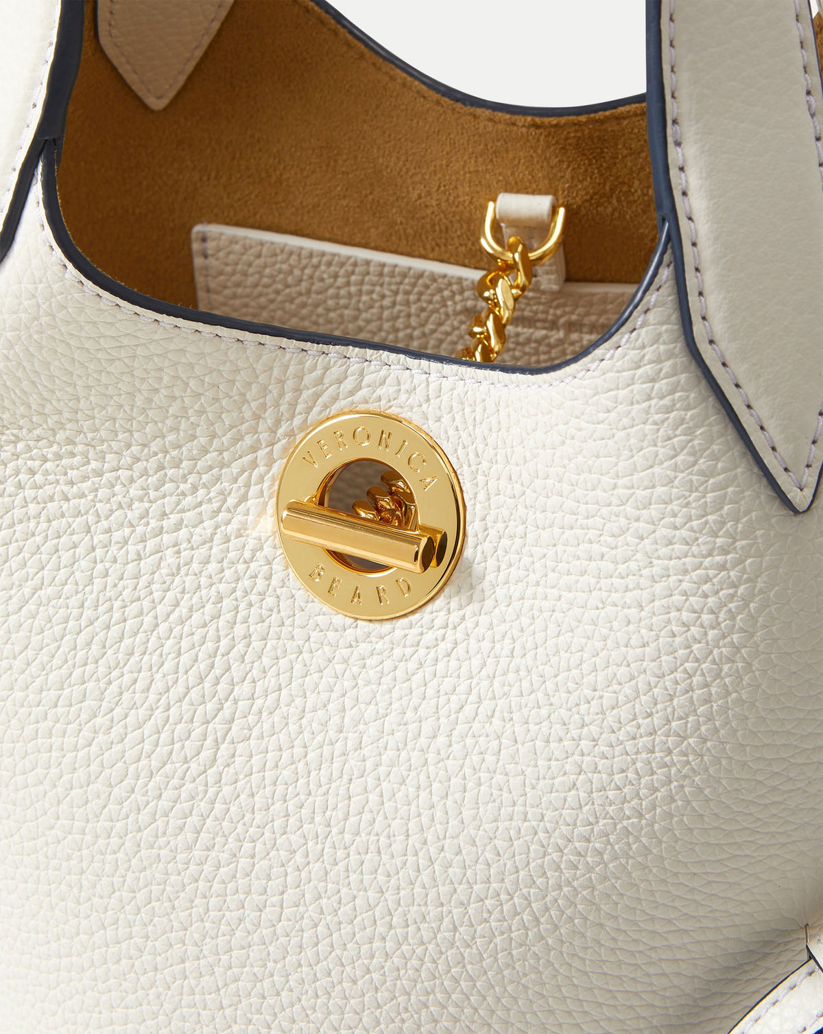 Veronica Beard | Anchor Top-Handle Bag in Off White Leather Off-White