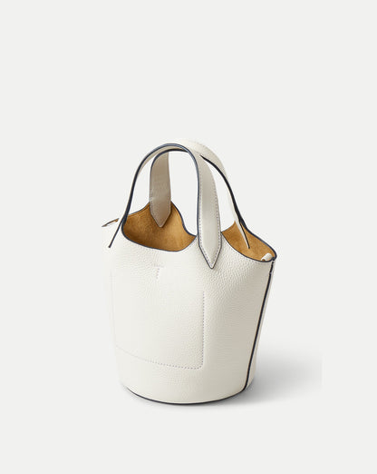 Veronica Beard | Anchor Top-Handle Bag in Off White Leather Off-White